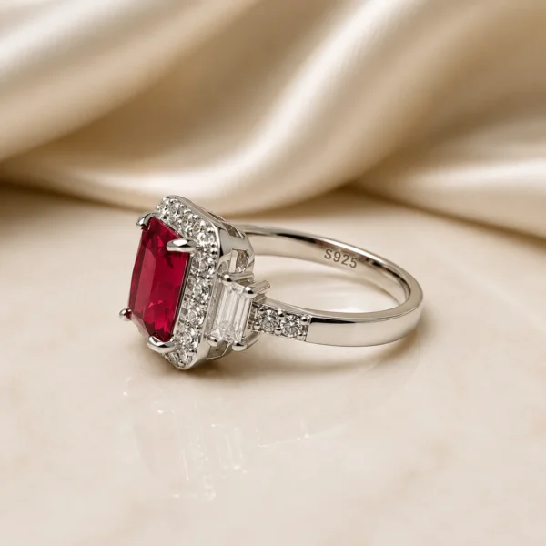 925 Sterling ruby ring 1.1 Jewellery Jewellery for Women | Gold Bhandar